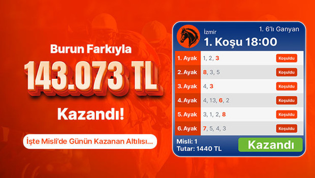 Burun Farkıyla 143.073 TL Kazandı! İşte Misli’de Günün Kazanan Altılısı…