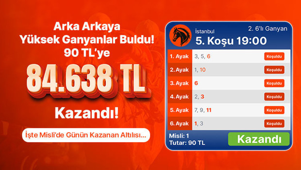Arka Arkaya Yüksek Ganyanlar Buldu! 90 TL’ye 84.638 TL Kazandı! İşte Misli’de Gü